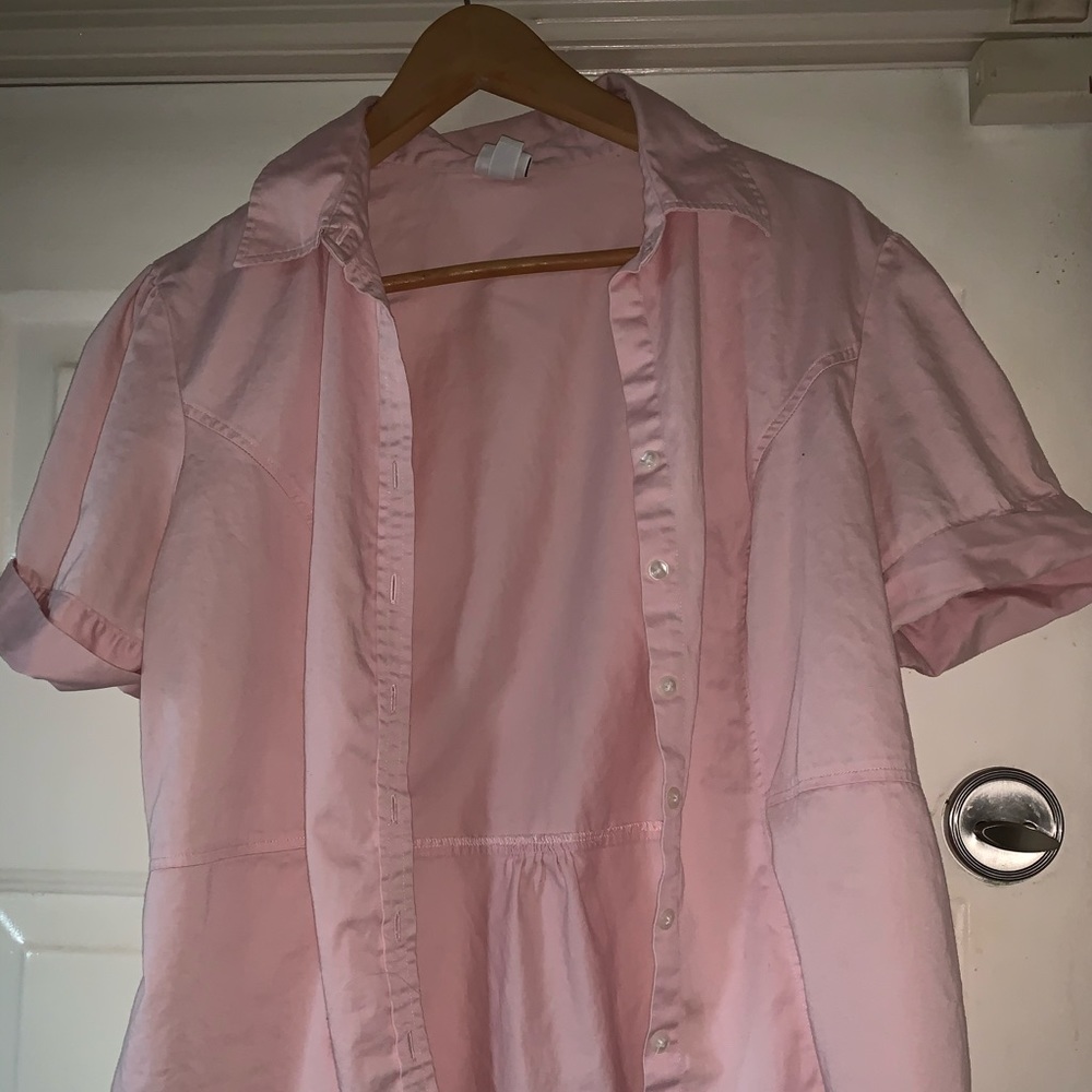 Merona light pink shirt sleeve blouse, size XL